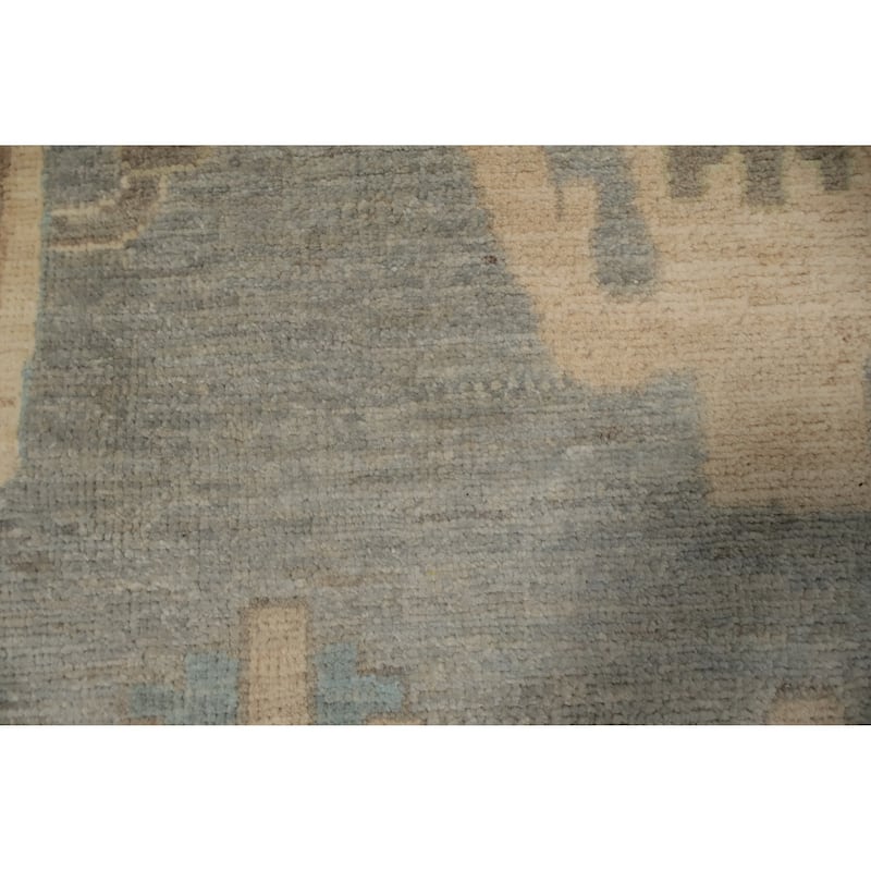 Hand Knotted Oriental 100% Wool Carpet Transitional All-Over Greys & Charcoal Oushak Area Rug - 13' 6'' X 9' 9''