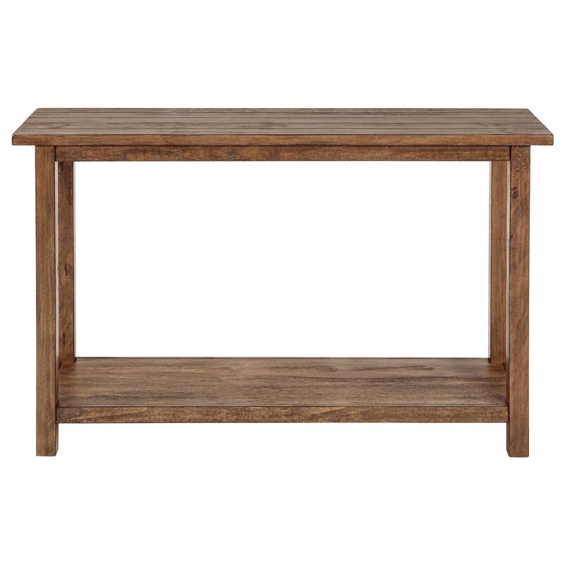 Castleton Distressed Brown Wood Entryway Sofa Console Table - Brown