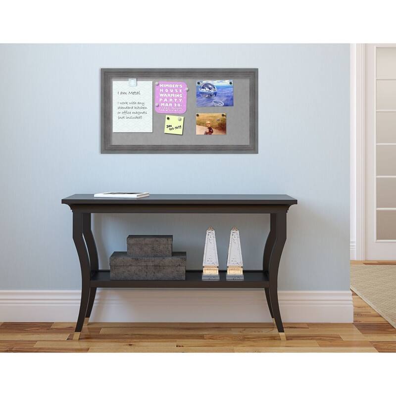 Amanti Art Dixie Blue Grey Rustic Framed Magnetic Board