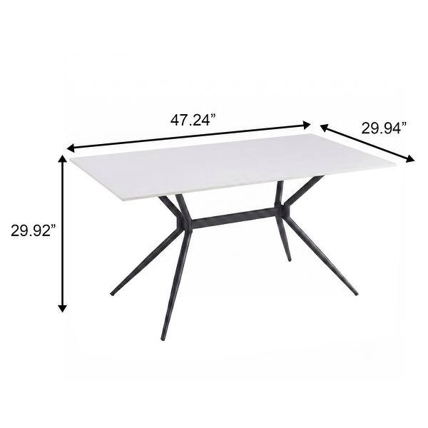dimension image slide 3 of 20, Elega Modern Sintered Stone Dining Table Modern Trestle Base Powder-Coated Steel Frame Kitchen Table - 47"-71"