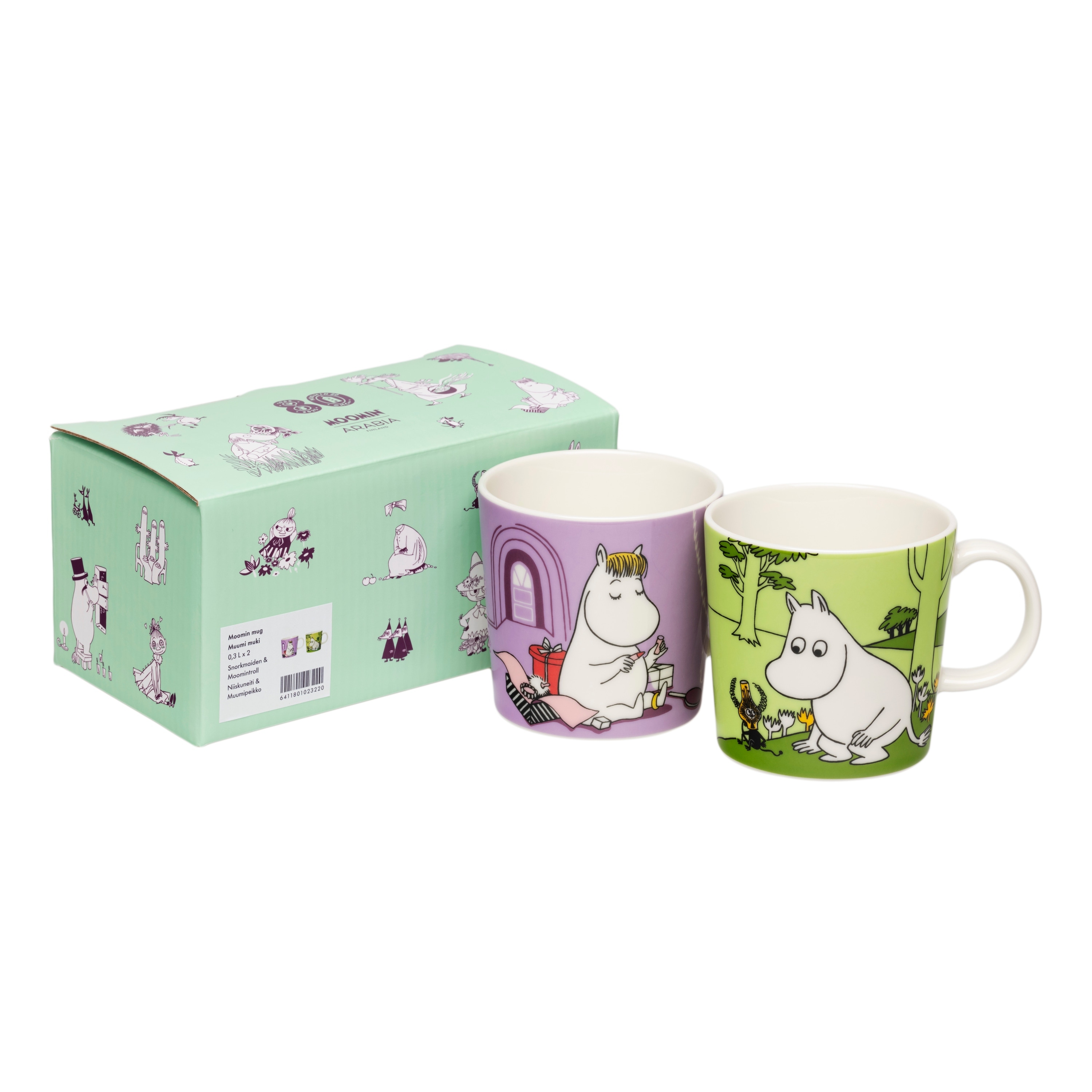 Moomin Arabia Mug 10oz Snorkmaiden & Moomintroll, 2-Piece