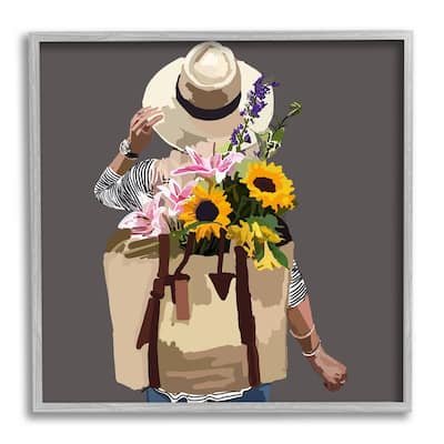 Stupell Varied Flower Arrangement Blossoms Backpack Bouquet Framed Wall Art, Design by Amelia Noyes