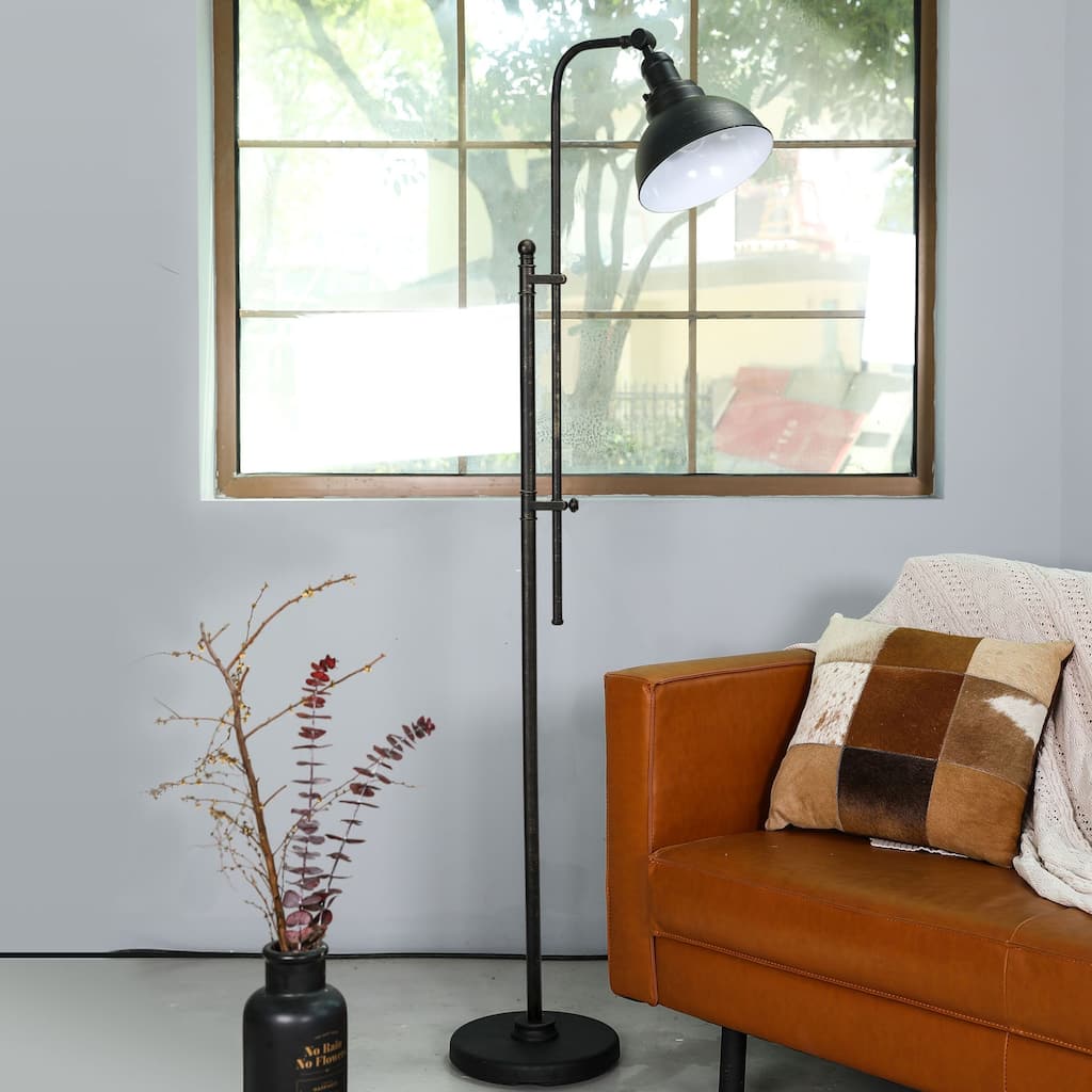 CO-Z 65" Rustic Floor Lamp Aged Bronze Adjustable Metal Shade