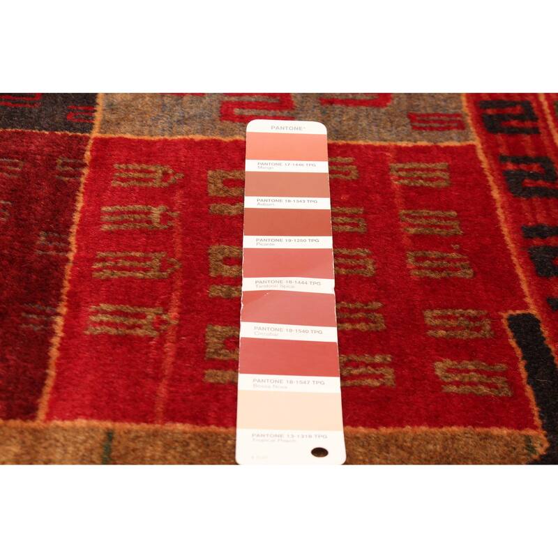 ECARPETGALLERY Hand-knotted Baluch Red Wool Rug - 3'8 x 6'6