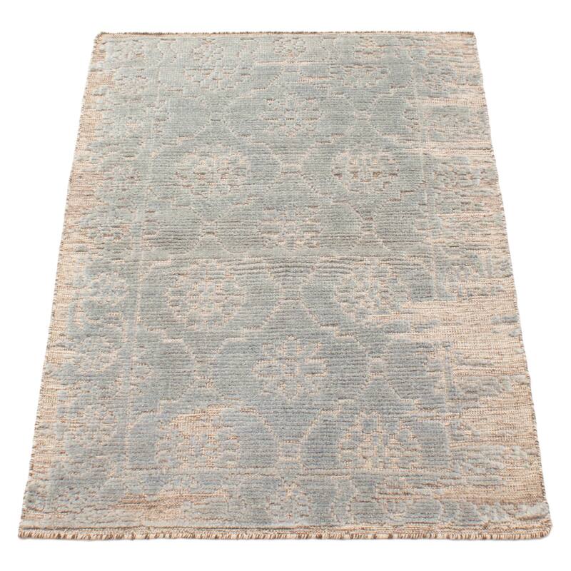 ECARPETGALLERY Hand-knotted Tangier Teal Wool Rug - 2'11 x 4'11