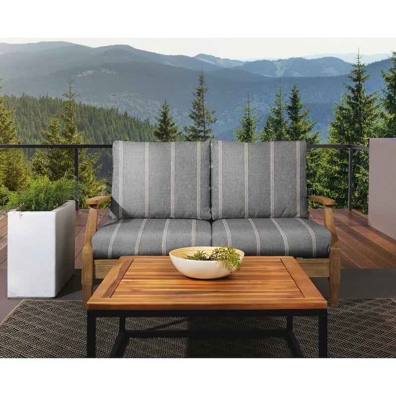 Sorra Home Sunbrella Outdoor Loveseat Cushion Set - 23.5 in W x 23 in D x 5 in H - Lengthen Stone