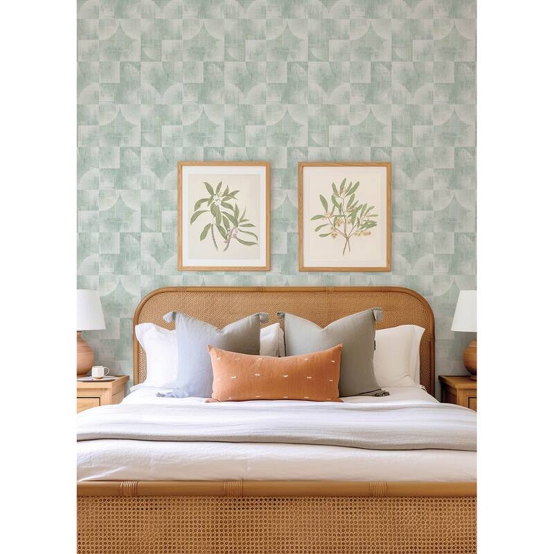 A-Street Prints Woodbine Sage Abstract Geometric Wallpaper
