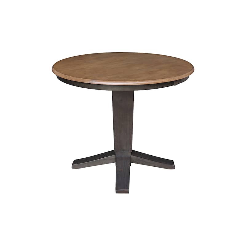 36 in Solid Wood Round Top Pedestal Dining Table