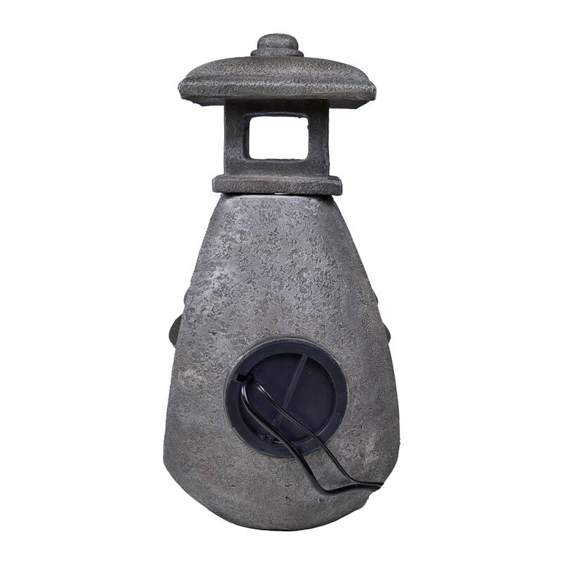 LED Lighted Cascading Pagoda Lamp Outdoor Garden Water Fountain - 26"