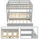 preview thumbnail 8 of 16, Minimalist Design Wooden Detachable Full Over Full Bunk Bed with Trundle Bed