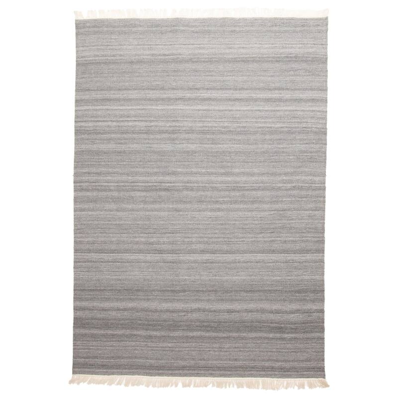ECARPETGALLERY Flat-Weave Ankara FW Dark Grey Wool Kilim - 5'3 x 7'9