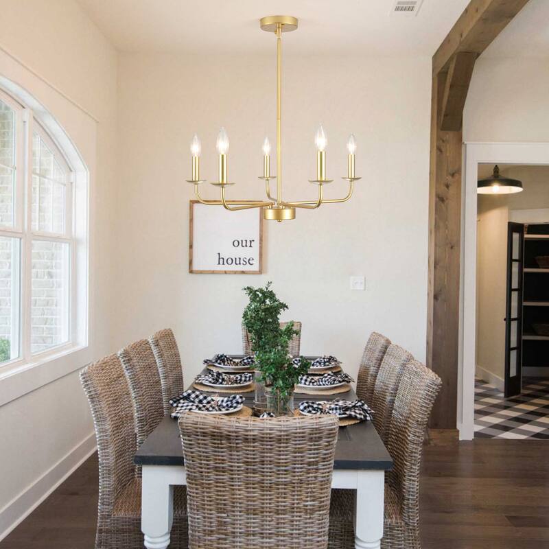 5-Light 24.04 in. Classic Chandelier for Kitchen Living Room