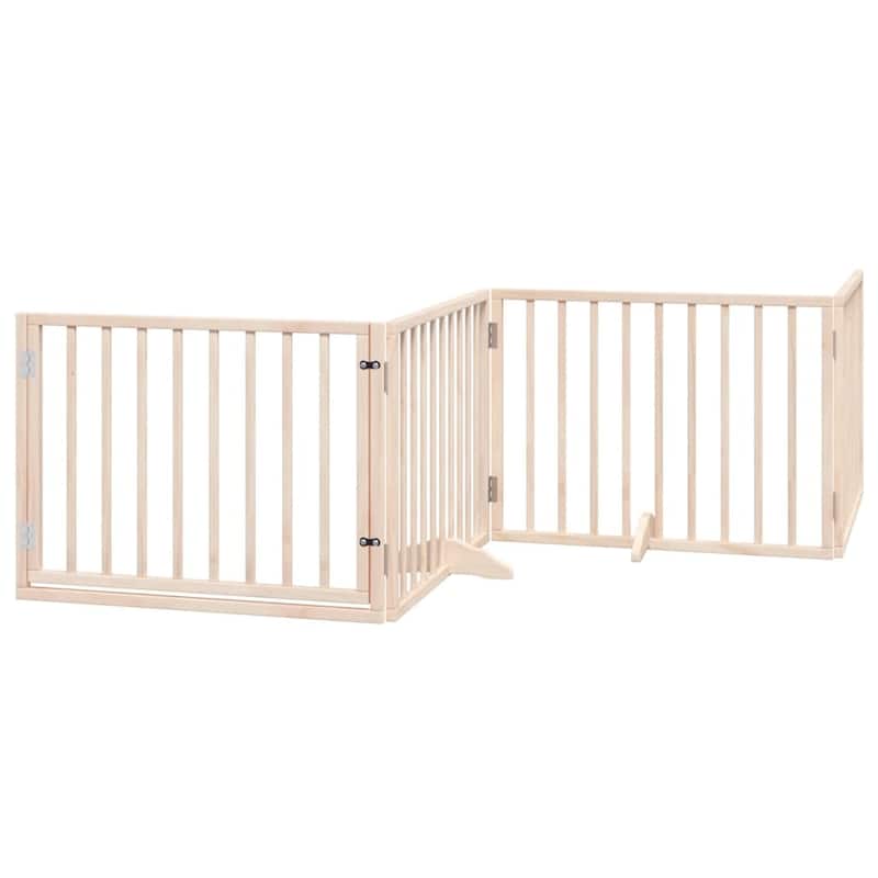 vidaXL Dog Gate Foldable Poplar Wood