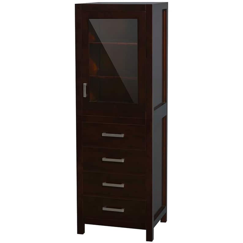 Wyndham Collection WC1414LT Sheffield 71-1/4" Hardwood Free Standing - Espresso / Brushed Chrome Hardware - Espresso Finish