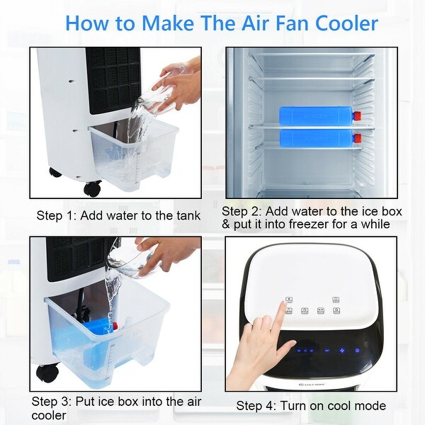 Costway evaporative portable air cooler fan & humidifier with filter remote control hotsell