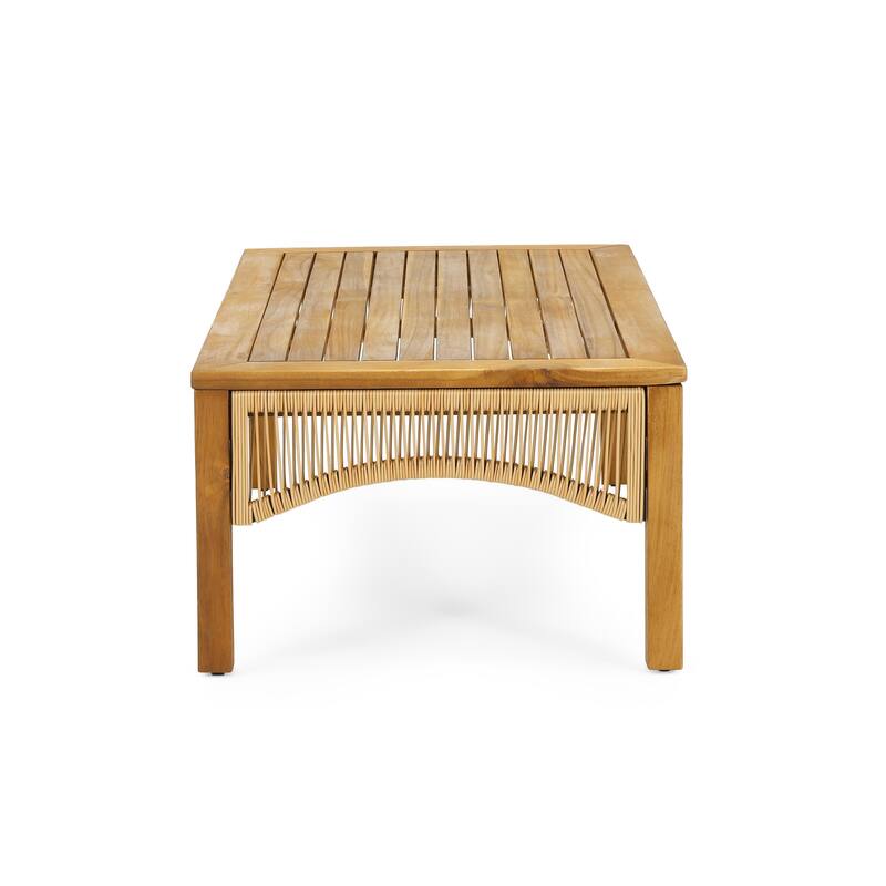 Roomfitters Outdoor Acacia Wood Patio Furniture Set with Coffee Table, Deep Seating Conversation Set for Porch