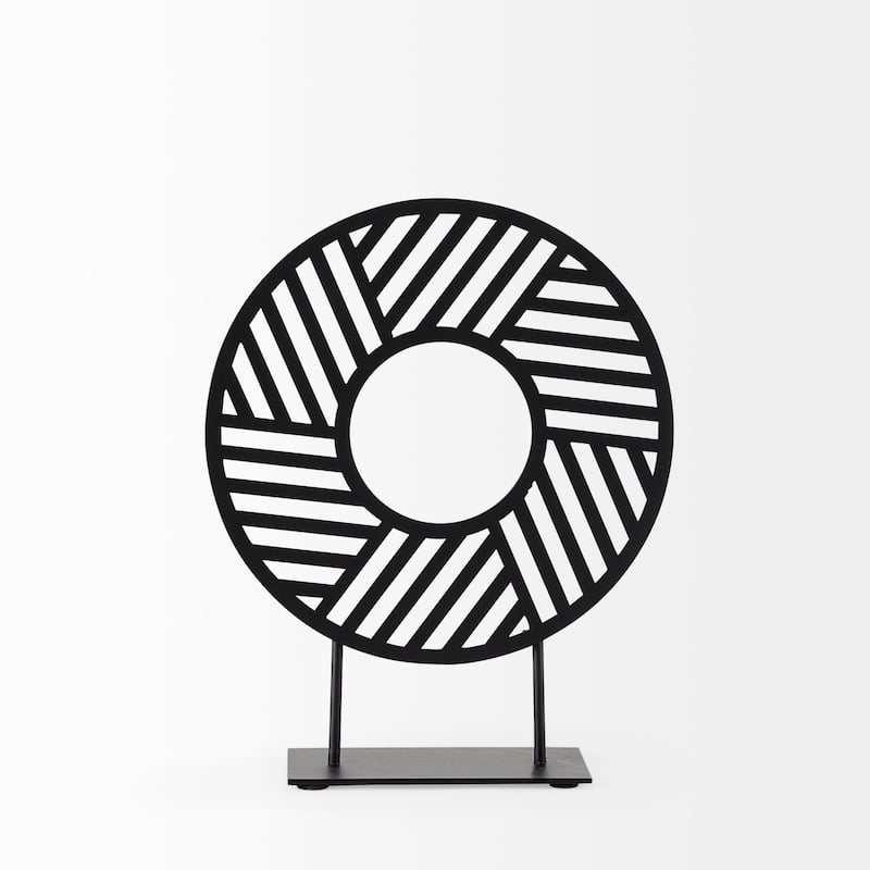 Micra Matte Black Metal Round Decorative Object