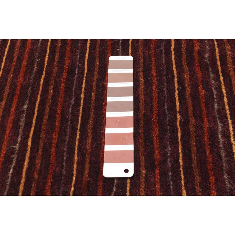 ECARPETGALLERY Hand-knotted Opulence Dark Brown Wool Rug - 3'0 x 11'4