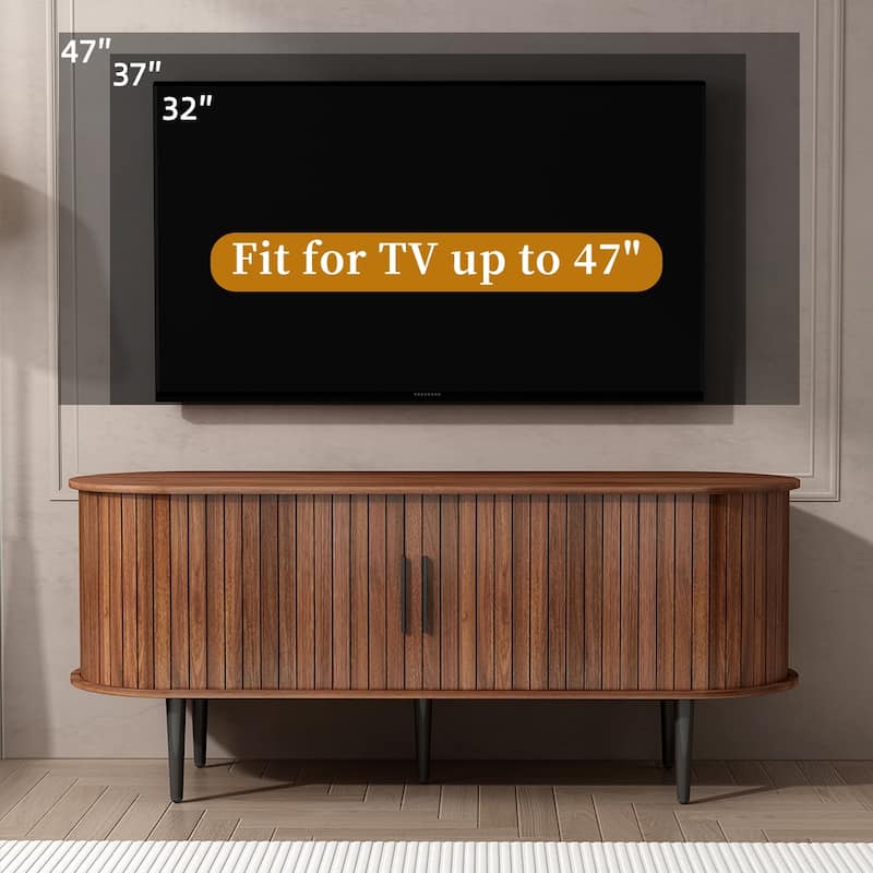 TV Stand TV Console Table with Storage Compartment and Sliding Door