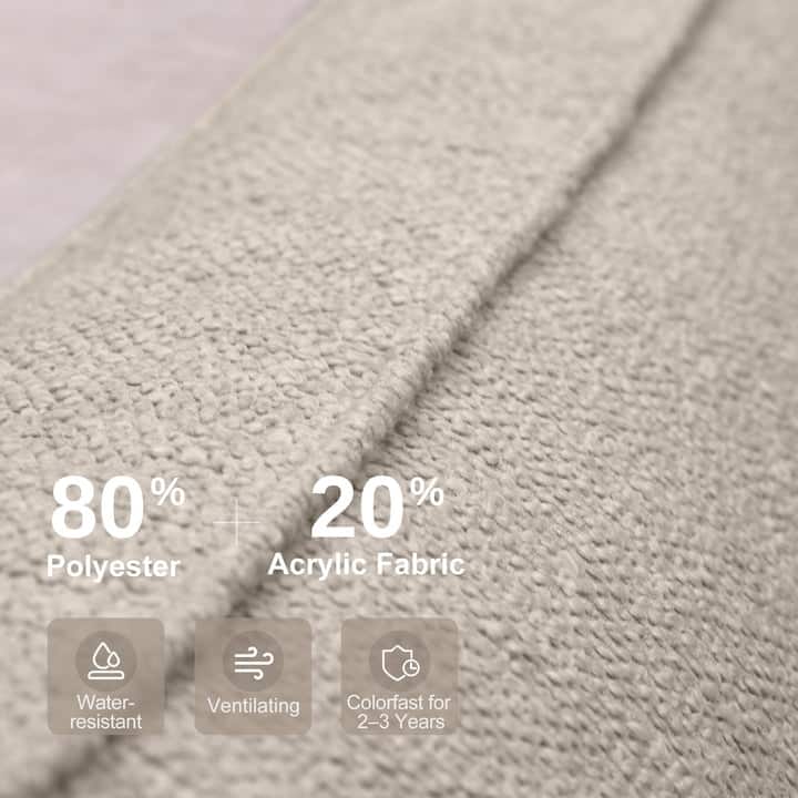 PURPLE LEAF Caesar Khaki Outdoor Couch with 9.6" Thick Cushion and Table for Yard Porch Deck Outdoor Patio Conversation Sets