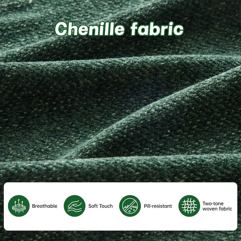 Homy Casa Chenille 3-Seat Modular Sofa, Tufted Back, Ergonomic Couch