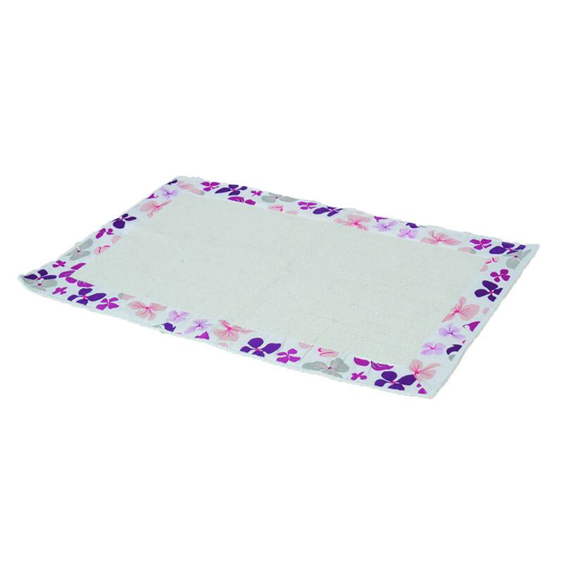 Printed Border Cotton Bath Mat Home Rug SOFTIES Purple 20"W X 31.5 L