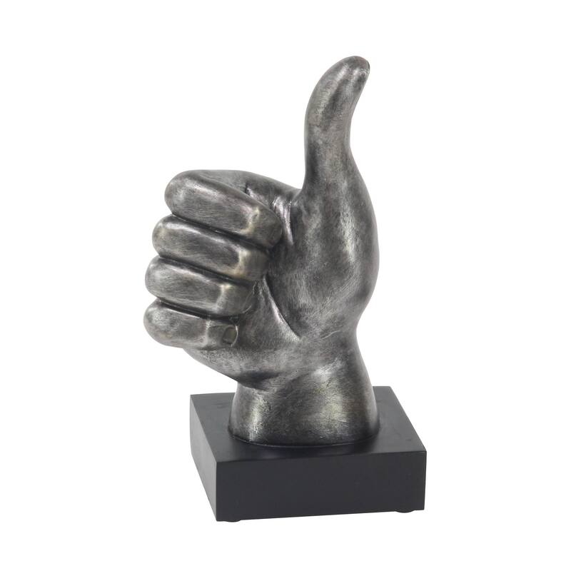 Dark Gray or Silver Polystone Hands Decorative Sculpture (Set of 3)