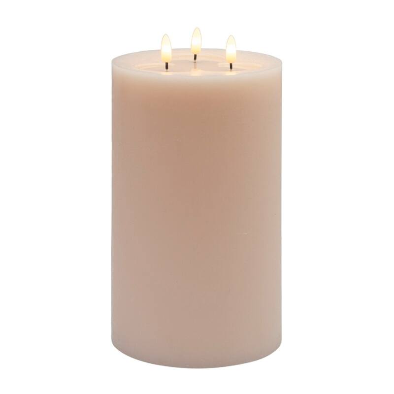 Large 3 Wicked LED Flameless Pillar Candle - 9.75" - Pink