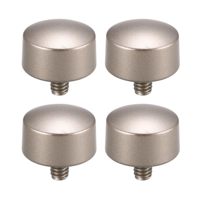 Curtain Rod Finials Plastic End,Total Size 25mm x 24mm Silver Tone 4pcs - Silver Tone