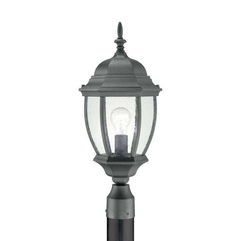 Elk Home Covington Black 9.5 Inch Wide 1 Light Post Light - N/A