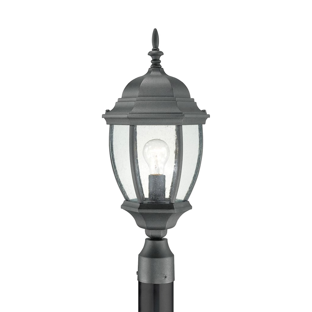 Elk Home Covington Black 9.5 Inch Wide 1 Light Post Light - N/A