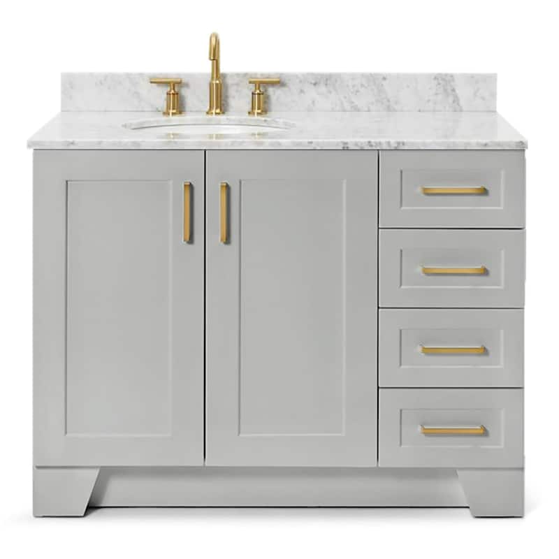 Ariel Q043SLCW2OVO Taylor 43" Free Standing Single Oval Basin Vanity - Grey - Ash Finish