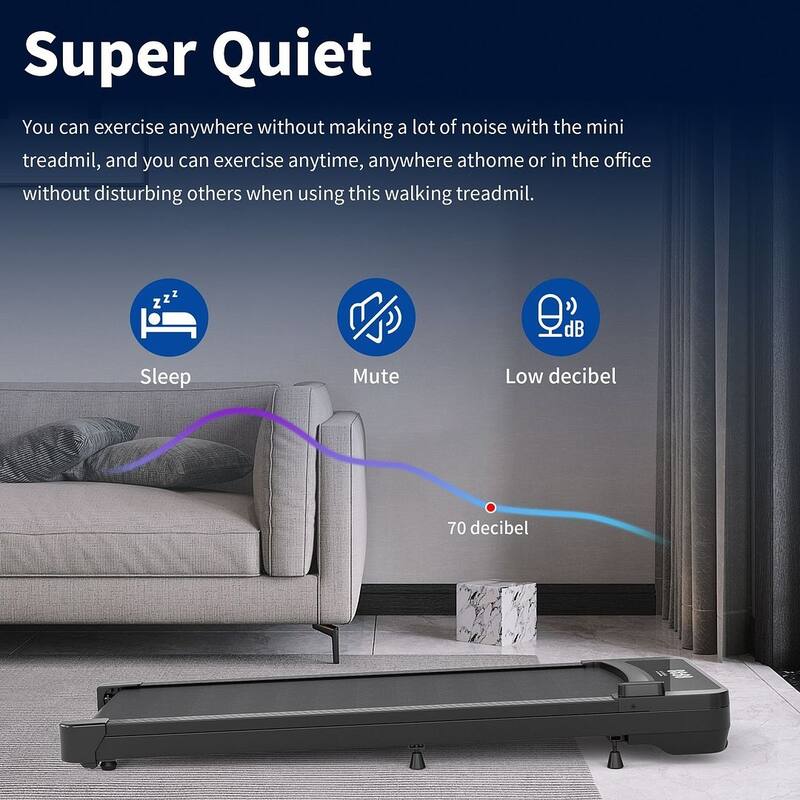 Compact Flat Treadmill with Remote Control - Ideal for Home Fitness and Fat Burning