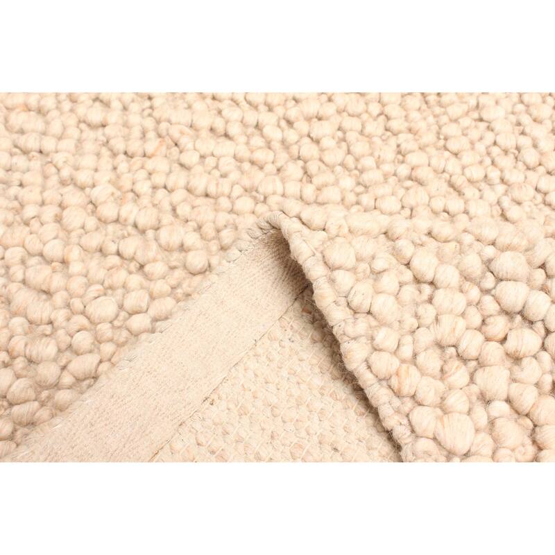 ECARPETGALLERY Braid weave Sienna Beige Wool Rug - 4'0 x 5'11