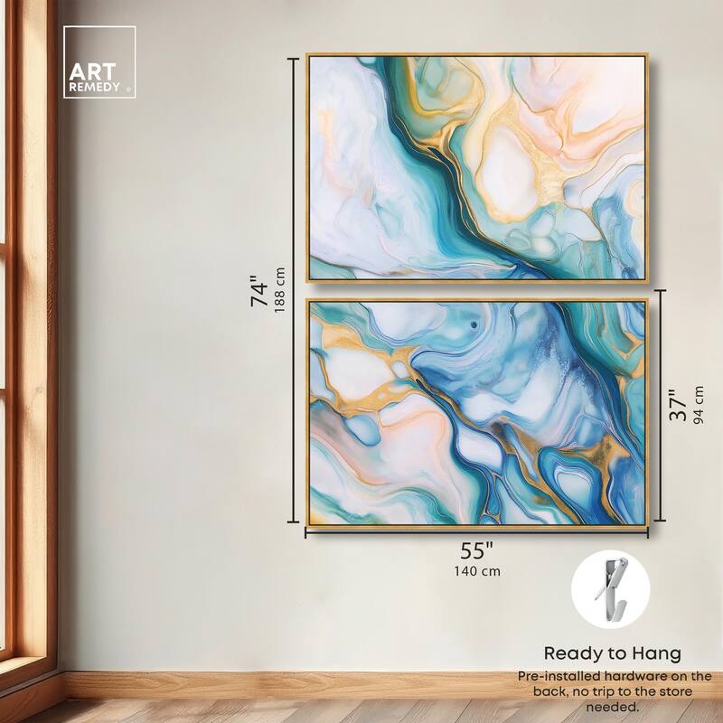 Visions Pastel I Canvas Set of 2 by Art Remedy