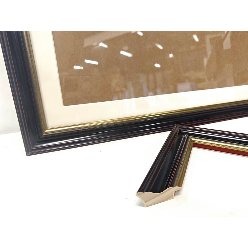 Solid Wood Picture Frame - Replaceable Canvas Art Frame with Organic Glass, Elegant Framed Wall Decor for Living Room