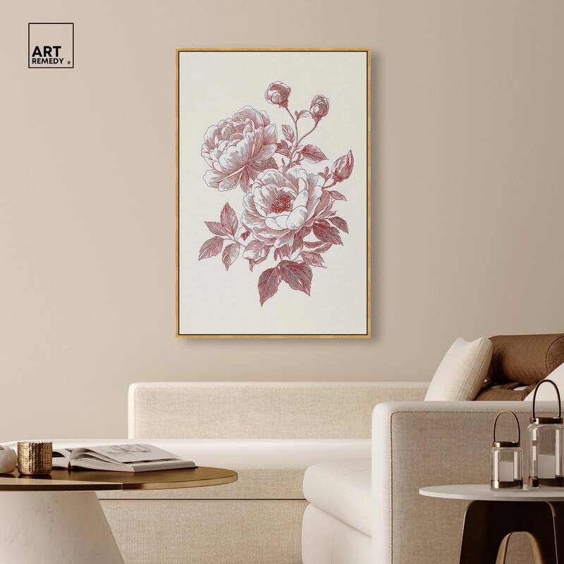 Breezy Red Pencil Blooms Canvas by Art Remedy