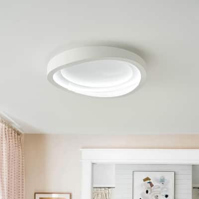 Modern Matte White LED Flush Mount Ceiling Light for Kitchen