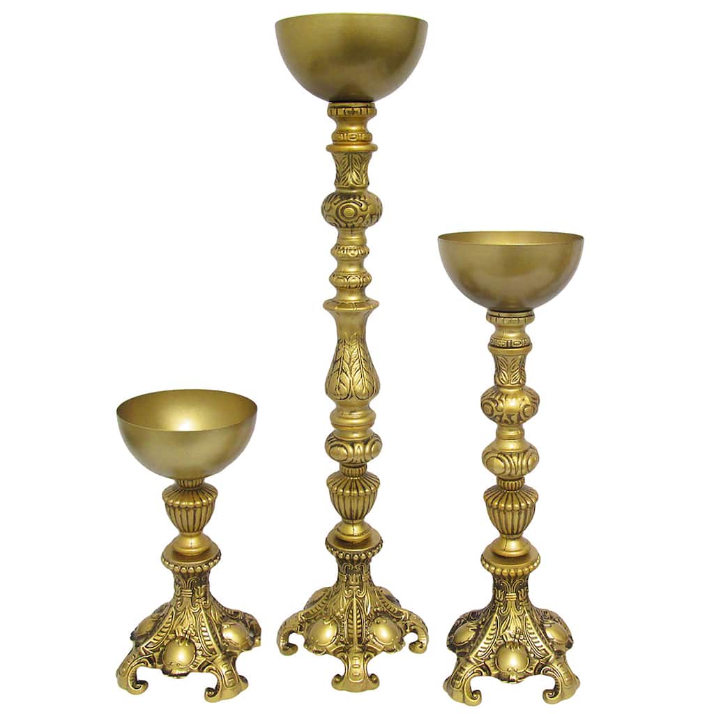 Gold Metal Royal Antique Vintage Bowl Tabletop Flower Vase Decorative Centerpiece