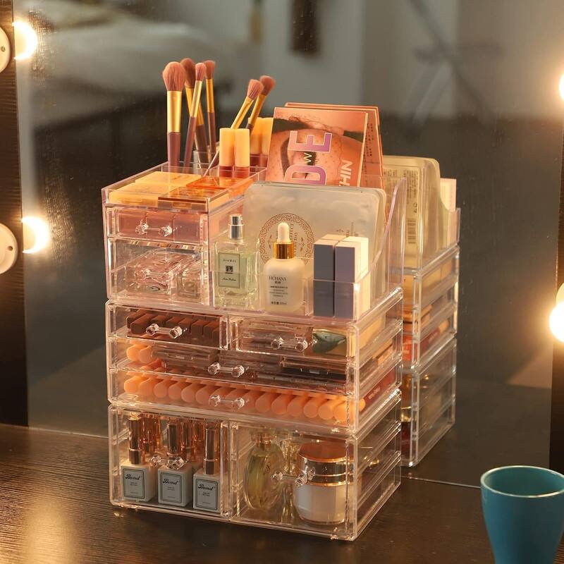 2 Pack Clear Makeup Storage Organizer