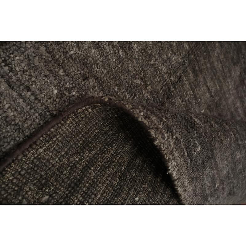 Hand Knotted Oriental 100% Wool Carpet Tribal Contemporary Greys & Charcoal Gabbeh Area Rug - 11' 4'' X 8' 6''