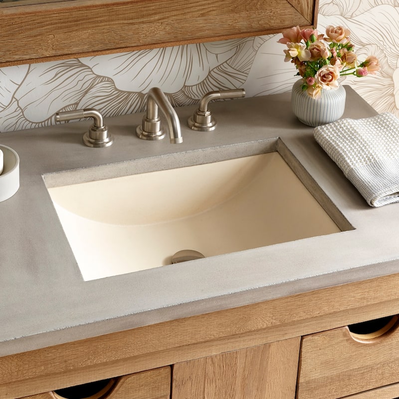 Cabrillo 21-inch NativeStone Undermount Bathroom Sink - 20.75" x 14.75" x 5" - Sand