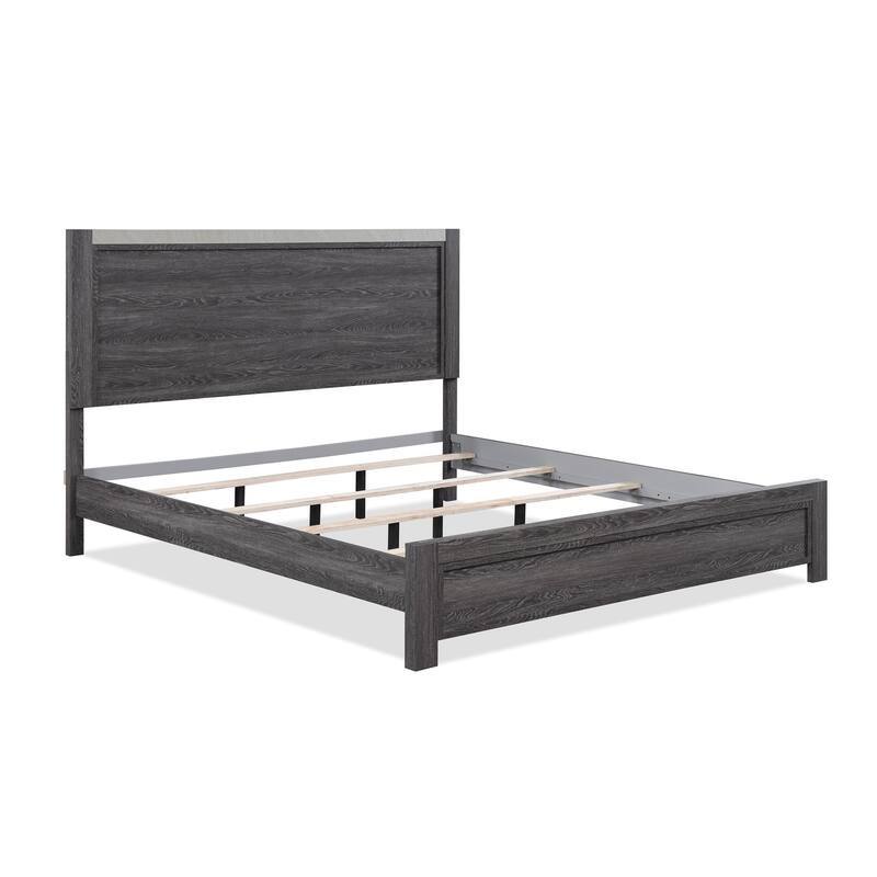 Contemporary 1pc Queen Size Panel Bed Wooden Bedroom Furniture(Only Bed)