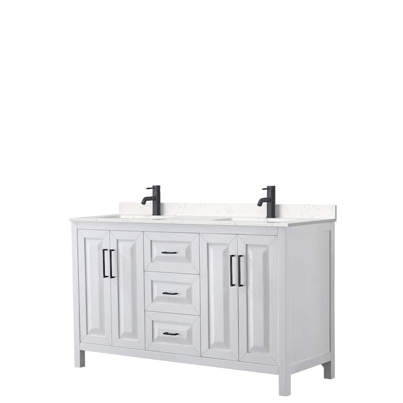 Daria 60 Inch Double Vanity, Cultured Marble Top