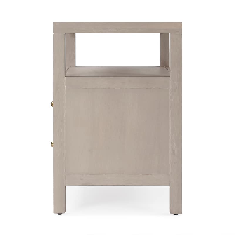 Nora 2-Drawer Wood Wide Nightstand
