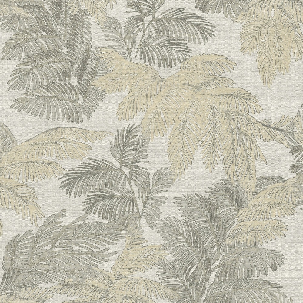 Galerie Wallcoverings Italian Style Palm Leaf Design Vinyl on Non-woven Luster Wallpaper Roll
