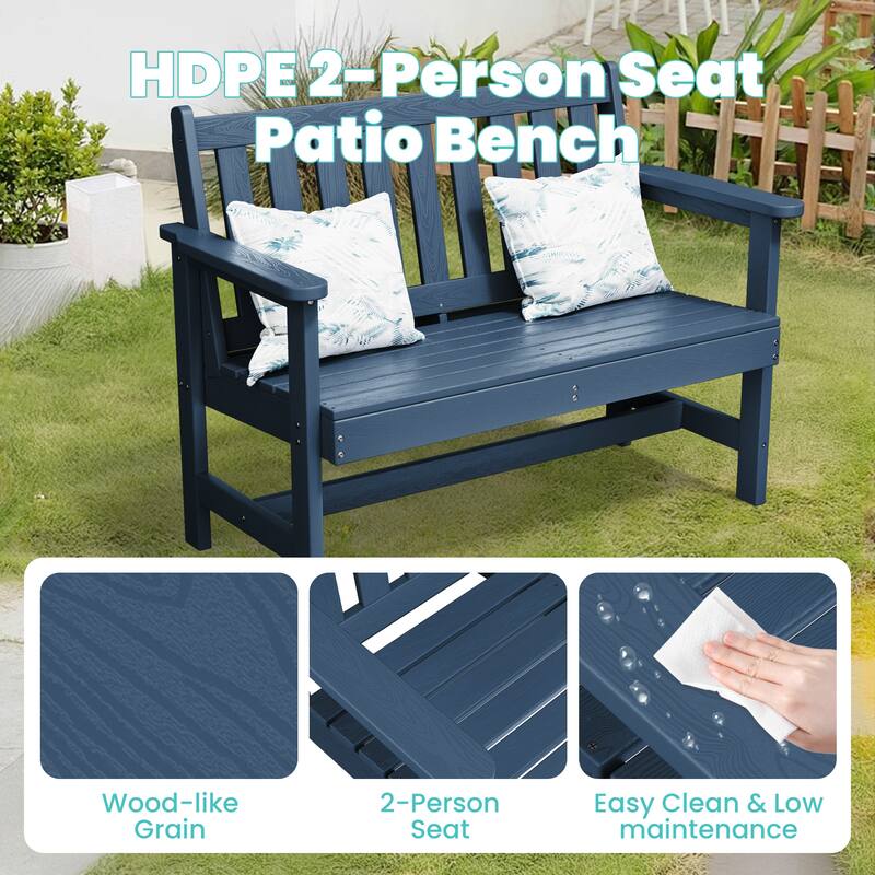Outdoor 2-Person Garden Bench 42.92-in W x 35.83-in H
