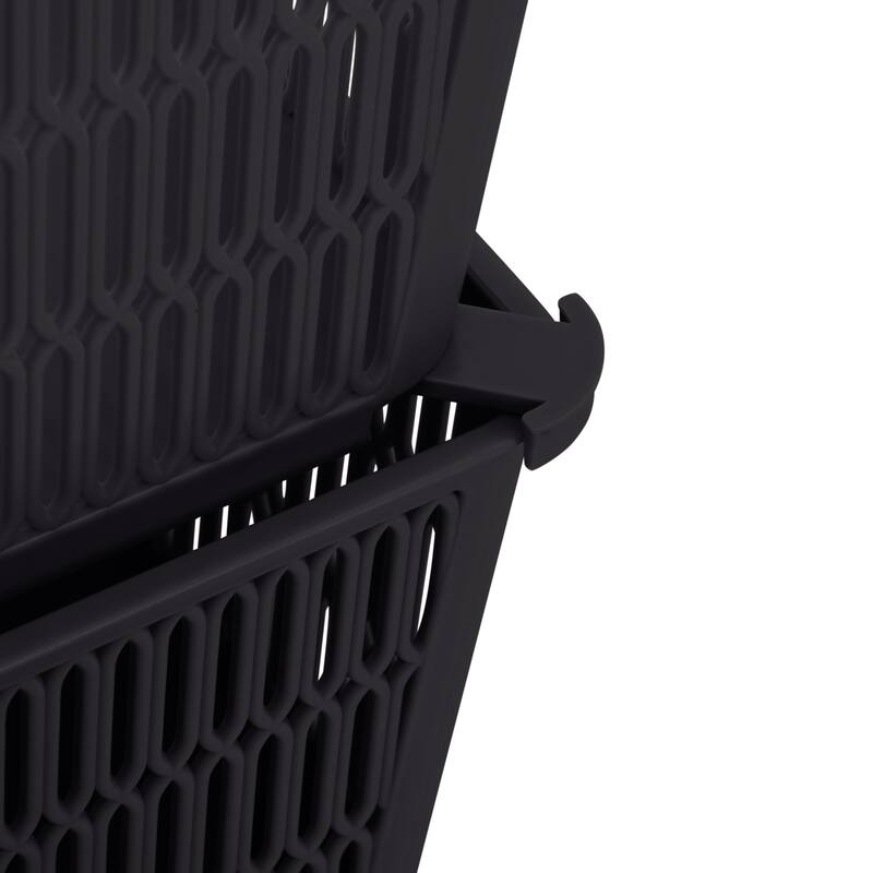 Simplify 2 Pack Slide 2 Stack It Storage Tote Baskets in Black