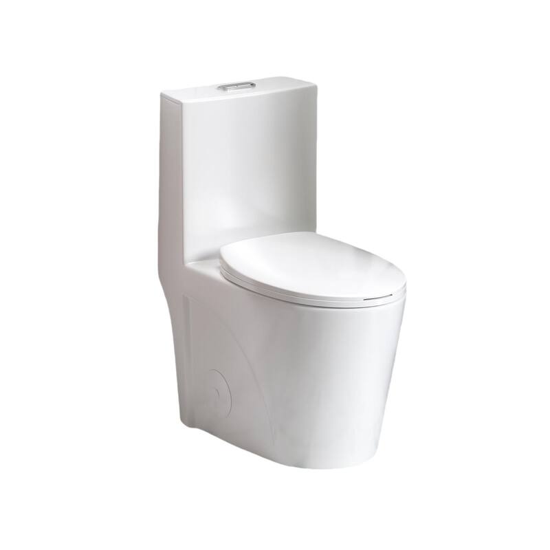 Anmytek One Piece Elongated Toilet Tornado Dual Flush MAP 1000g ADA 17 Inch Soft Close Seat 1.1/1.6 GPF 12 Inch S Trap