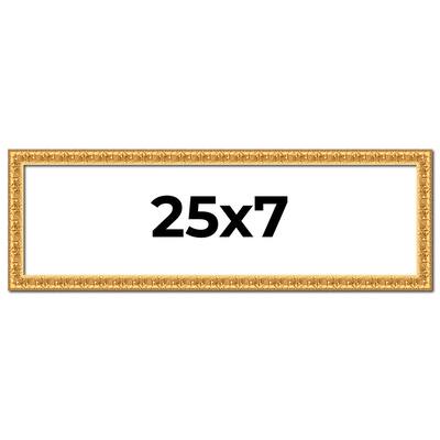 25x7 Frame Gold Real Wood Picture Frame Width 1 inches | Interior